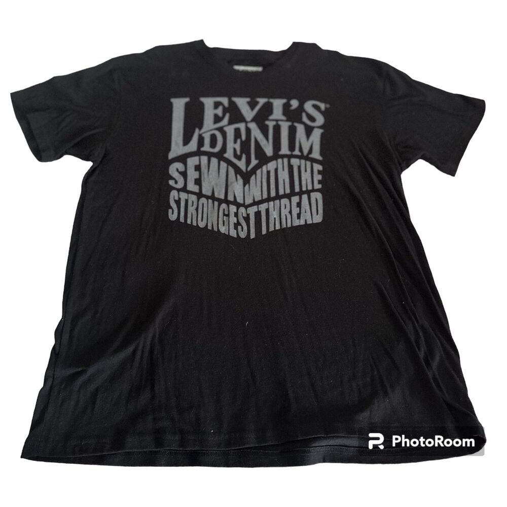 Levi's Graphic T-shirt Men's Size XL 100% Cotton Black Short Sleeve Normcore